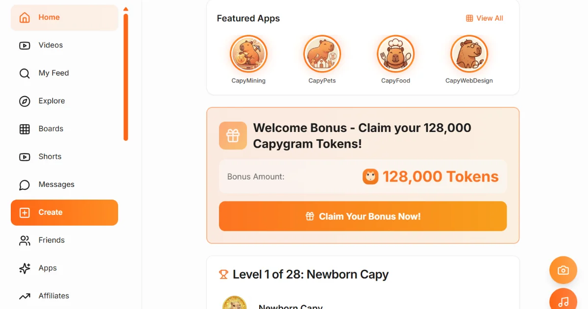 Capygram social network branding artwork